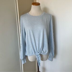 5 FOR $25 SALE 💗 Light Blue Long Sleeve Top Tie-front